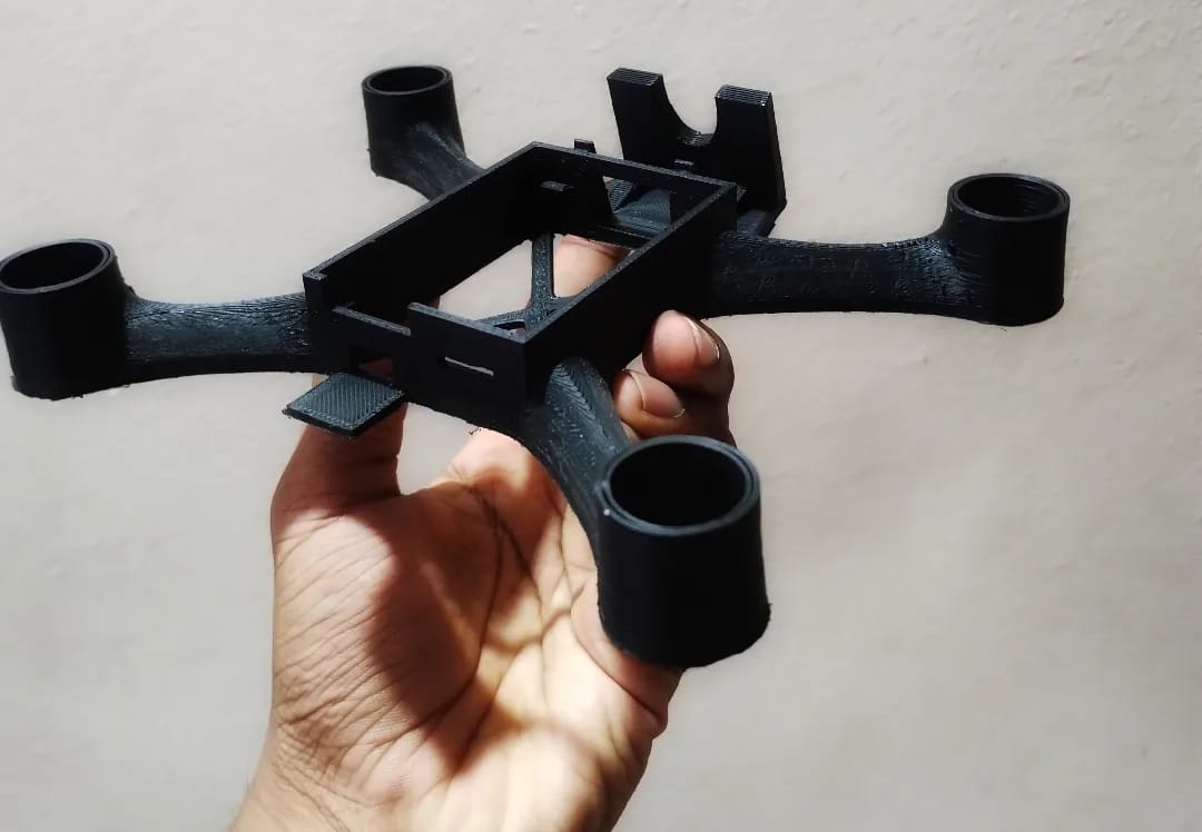 3D printed drone frame held in hand